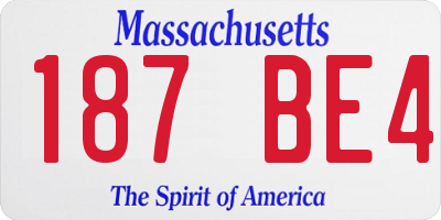 MA license plate 187BE4