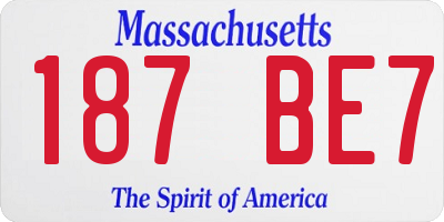 MA license plate 187BE7