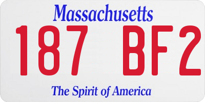 MA license plate 187BF2