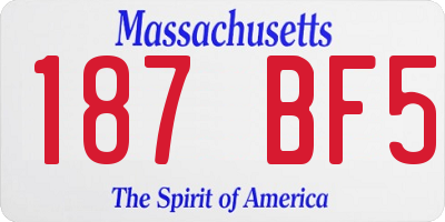 MA license plate 187BF5