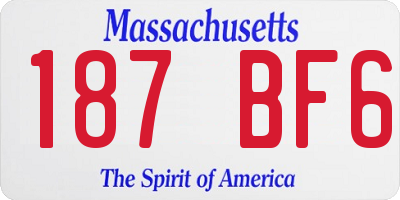 MA license plate 187BF6