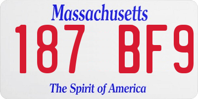 MA license plate 187BF9