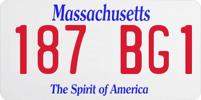 MA license plate 187BG1