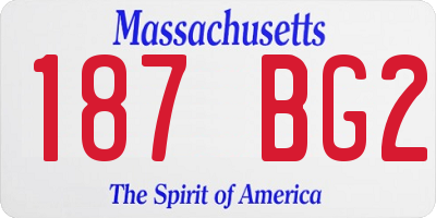 MA license plate 187BG2