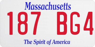 MA license plate 187BG4