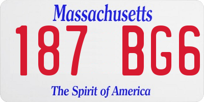 MA license plate 187BG6