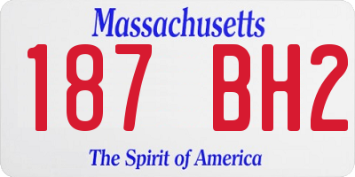 MA license plate 187BH2