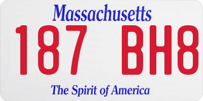 MA license plate 187BH8