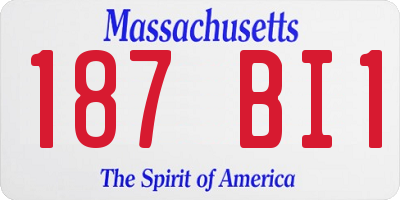 MA license plate 187BI1