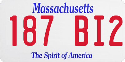 MA license plate 187BI2