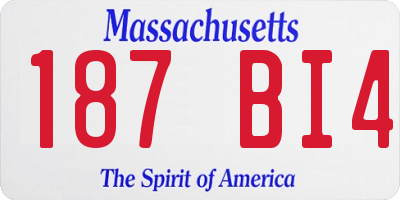MA license plate 187BI4