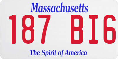 MA license plate 187BI6