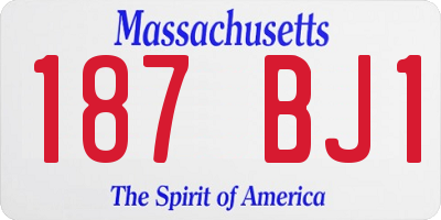 MA license plate 187BJ1