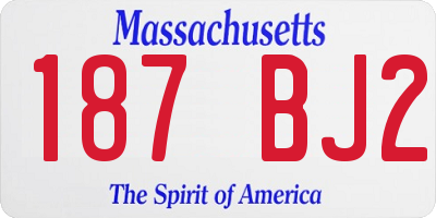 MA license plate 187BJ2