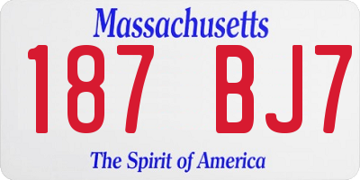 MA license plate 187BJ7