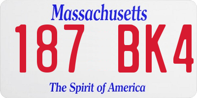 MA license plate 187BK4