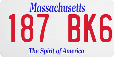 MA license plate 187BK6