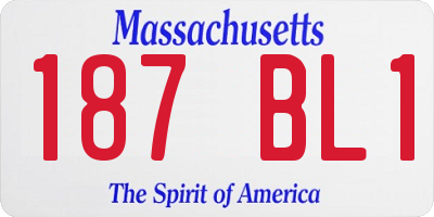 MA license plate 187BL1