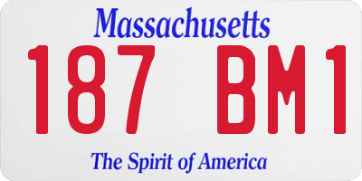 MA license plate 187BM1