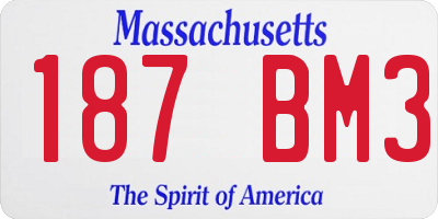 MA license plate 187BM3