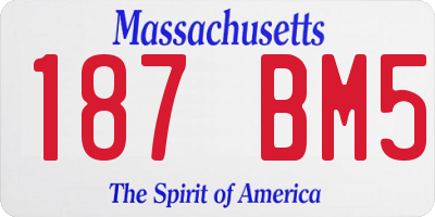 MA license plate 187BM5