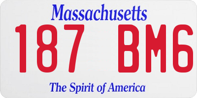MA license plate 187BM6