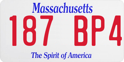 MA license plate 187BP4