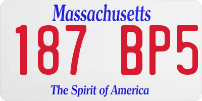 MA license plate 187BP5