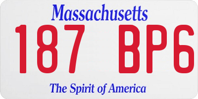 MA license plate 187BP6