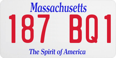 MA license plate 187BQ1