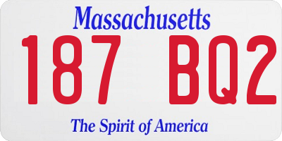 MA license plate 187BQ2