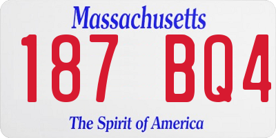 MA license plate 187BQ4