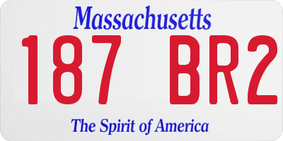 MA license plate 187BR2