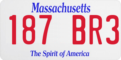 MA license plate 187BR3