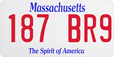 MA license plate 187BR9