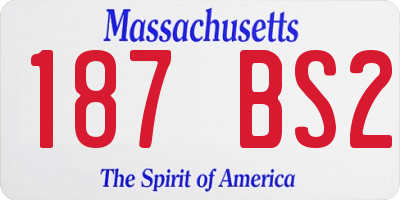 MA license plate 187BS2