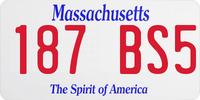 MA license plate 187BS5