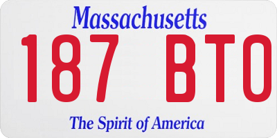 MA license plate 187BT0
