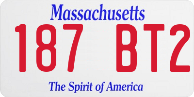 MA license plate 187BT2