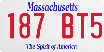 MA license plate 187BT5