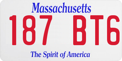 MA license plate 187BT6