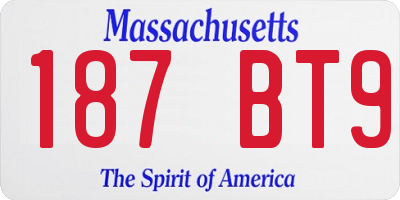 MA license plate 187BT9