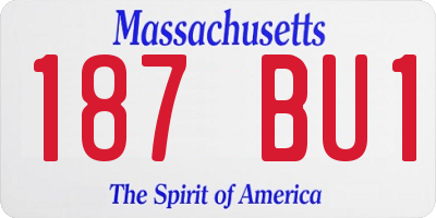 MA license plate 187BU1