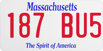 MA license plate 187BU5