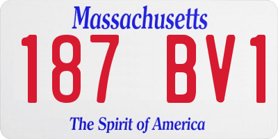 MA license plate 187BV1