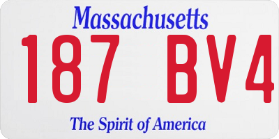 MA license plate 187BV4