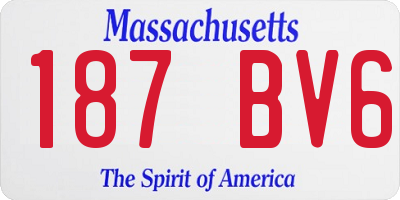 MA license plate 187BV6