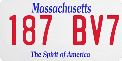 MA license plate 187BV7