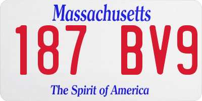 MA license plate 187BV9