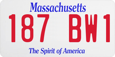 MA license plate 187BW1